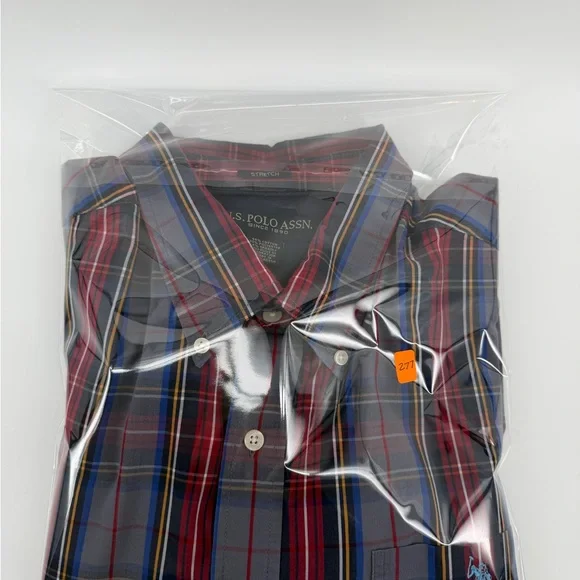 U.S. Polo Assn. Men's Red Plaid Long sleeve Shirt Men’s XXLT - Picture 8 of 8